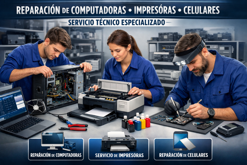 Centro de servicio y reparacion de computadoras, impresoras y celulares
